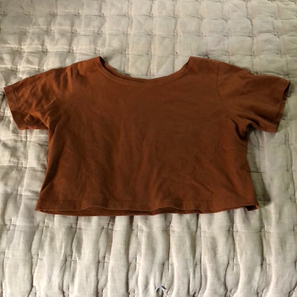 Pansy co rust crop top size small